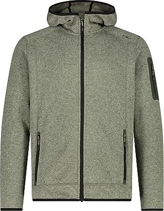 CMP Melange Knit Tech Hooded Heavy Fleece Jacke kaki/oil green (Herren)