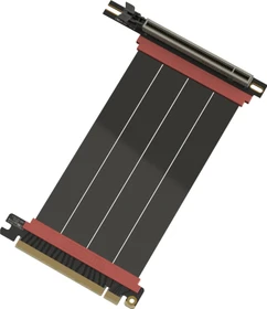 LinkUP AVA5 v4 ITX Armour Riser Kabel, rechts gerichtet, gewinkelt, PCIe 5.0, 100mm, schwarz