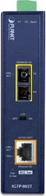 Planet IGTP-802T Industrial Gigabit Medienkonverter, 1x RJ-45, 1x SC-Duplex MM 0.5km, 30W PoE+