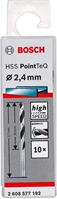 Bosch Professional HSS PointTeQ Spiralbohrer, 2.4x30x57mm, 10 Stück