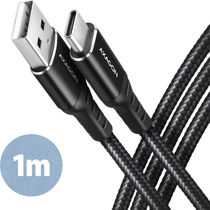 Axagon USB Adapterkabel, HQ, USB 2.0, 480Mb/s, USB-A 2.0 [Stecker] auf USB-C [Stecker], Adapterkabel, 1m