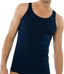 Schiesser Feinripp Shirt ärmellos navy (Herren)