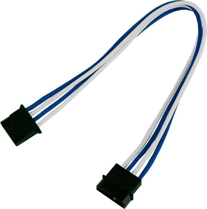 Nanoxia 4-Pin Molex Verlängerung 30cm, single blau/weiß