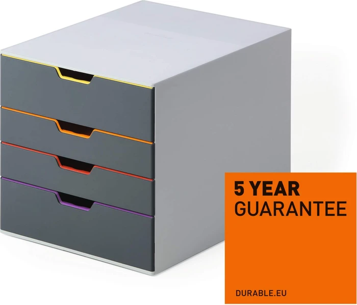 Durable Varicolor 4 Schubladenbox, 4 Schubladen, grau