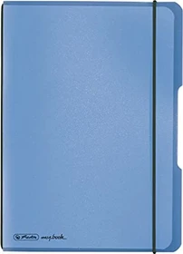 Herlitz my.book flex Notizheft, A5, kariert, Kunststoff-Cover, blau, 40 Blatt