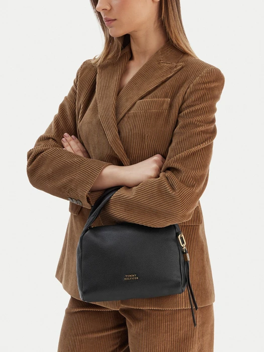 Tommy Hilfiger City Twist-Detail Schultertasche schwarz