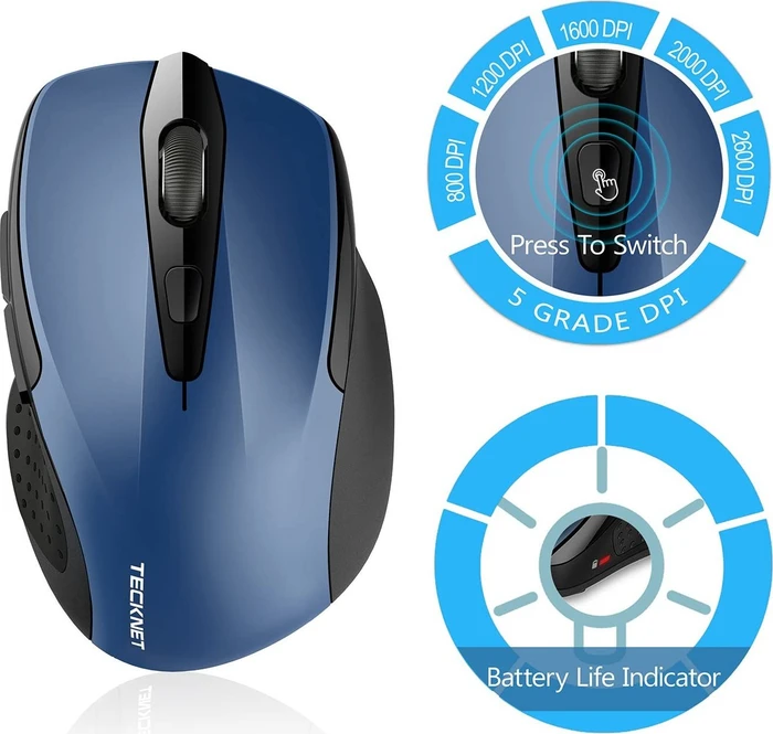 TeckNet Pro 2.4G Wireless, blau, USB
