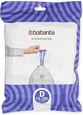 Brabantia PerfectFit Müllbeutel Typ D 15-20l, 40 Stück