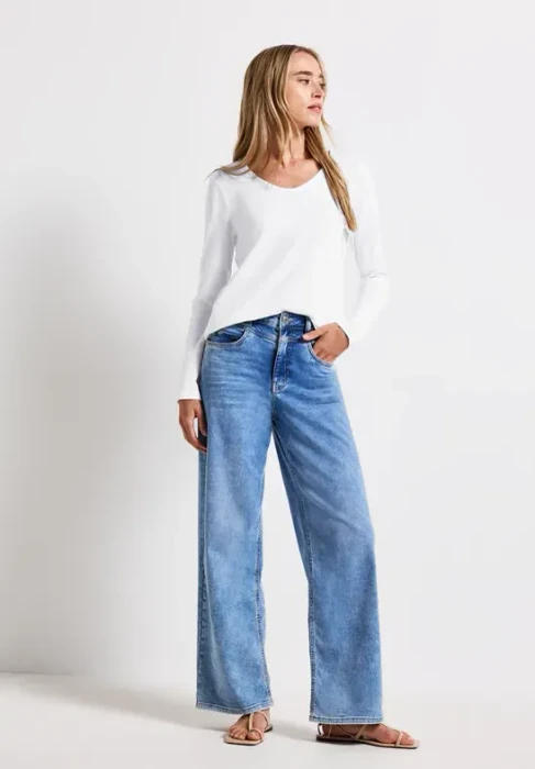 Street One Unifarbe Sweatshirt weiß (Damen)