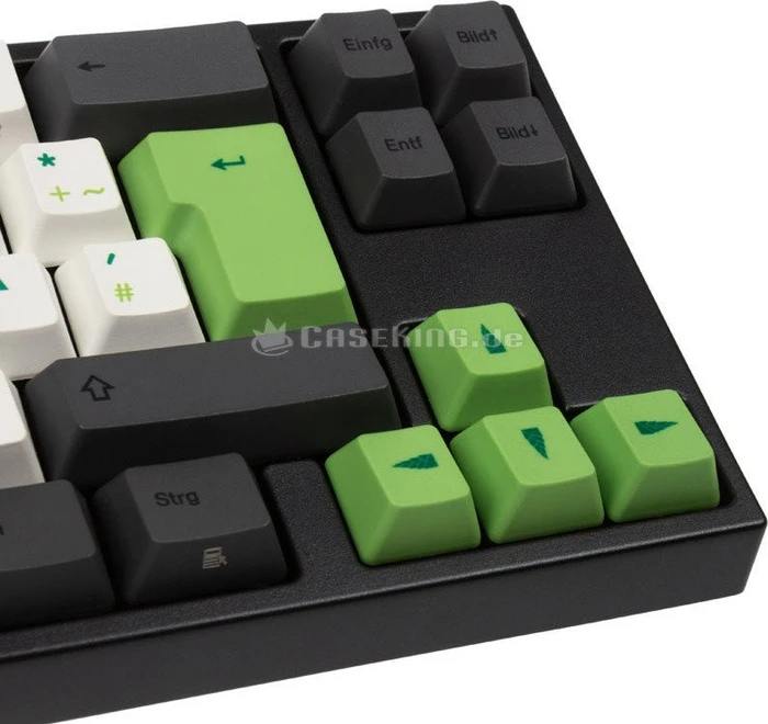 Ducky Miya Pro Panda Edition PBT, schwarz, Tasten weiß/grün, LEDs weiß, MX SPEED Silver, USB, DE