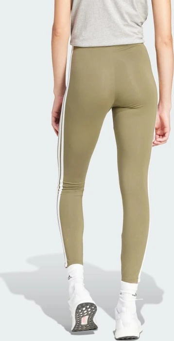 adidas Essentials 3-Streifen Cotton Leggings Hose lang olive strata/white (Damen)
