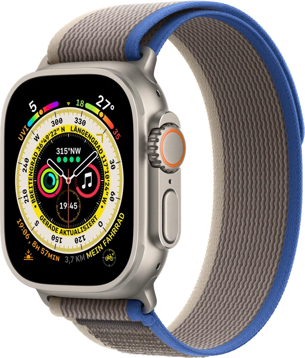Apple Trail Loop S/M für Apple Watch Ultra (49mm) blau/grau