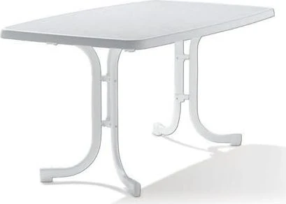 Sieger Boulevard mecalit-Pro Klapptisch 150x90cm weiß/marmordekor weiß