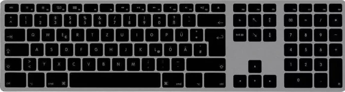 Matias Wireless USB-C Aluminum Keyboard for Mac, Space Gray, USB, DE