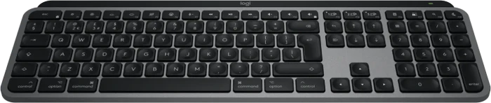 Logitech Keys S for Mac, Space Gray, schwarz/grau, LEDs weiß, Logi Bolt, USB/Bluetooth, UK