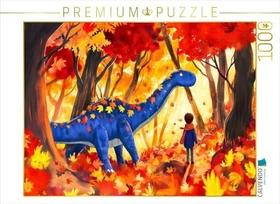 Calvendo Herbststimmung mit dem Dinosaurier im bunten Wald