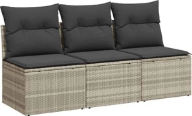 vidaXL Gartensofa/Gartenbox mit Kissen 165cm 3-Sitzer hellgrau