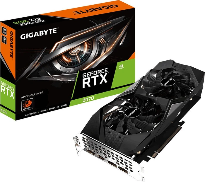 GIGABYTE GeForce RTX 2070 Windforce 2X 8G (Rev. 1.0/2.0), 8GB GDDR6, HDMI, 3x DP