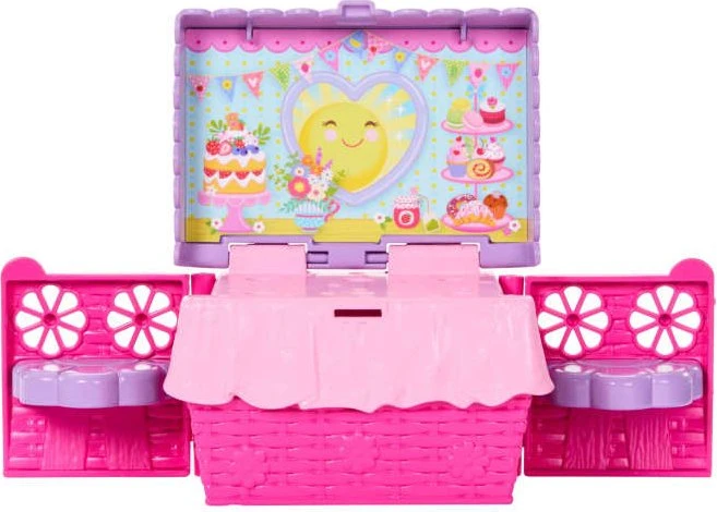 Mattel Barbie - Club Chelsea Familie und Freunde Aufklappbares Teeparty-Spielset