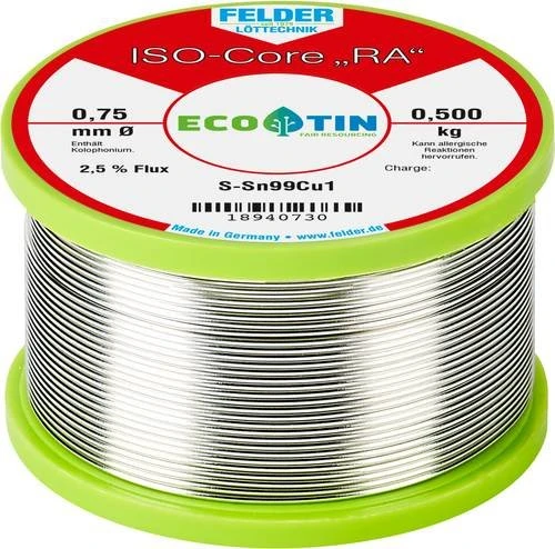 Felder ISO-Core RA Sn99Cu1 Lötzinn 0.75mm, 500g