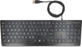 DeLOCK USB Keyboard mit XXL Buchstaben, schwarz, beleuchtet, USB, DE