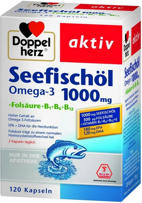 Doppelherz Seefischöl Omega-3 1000mg, 120 Stück