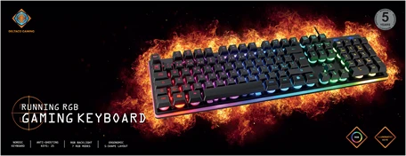Deltaco Gaming Running RGB Gaming Keyboard, USB, ND