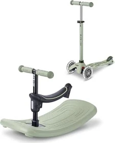 Micro Mini Micro Deluxe Rock & Go LED Kickboard olive sage