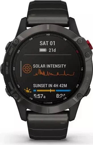 Garmin Fenix 6 Pro Solar titanium carbon grey