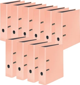 Falken PastellColor Ordner 2-Ring, 80mm, A4, pfirsich, 10er-Pack