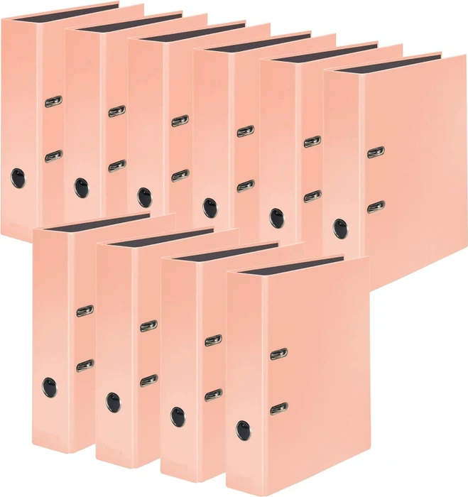 Falken PastellColor Ordner 2-Ring, 80mm, A4, pfirsich, 10er-Pack