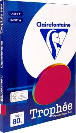 Clairefontaine Trophée Universalpapier matt kirschrot, A4, 80g/m², 100 Blatt