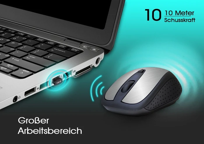 Inca IWM-201RL Silent Wireless Mouse blau/schwarz, USB