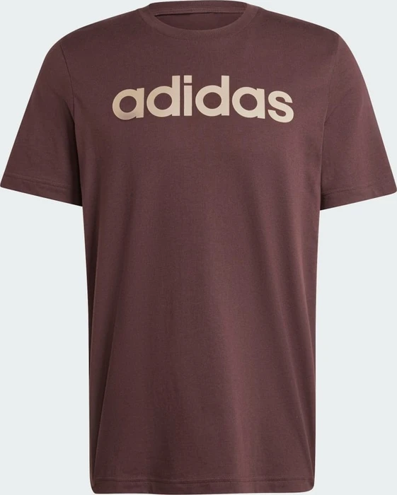 adidas Essentials Single Jersey Linear Embroidered Logo T-Shirt kurzarm shadow brown (Herren)