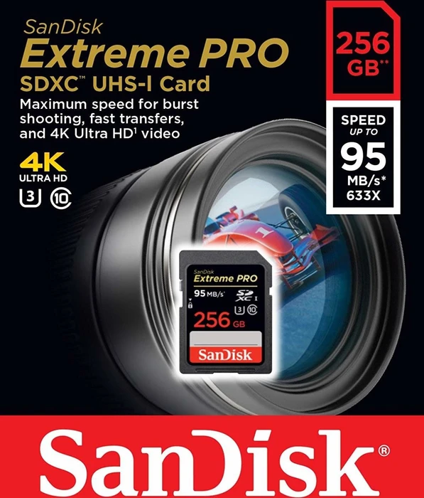 SanDisk Extreme PRO R95/W90 256GB, UHS-I U3, Class 10