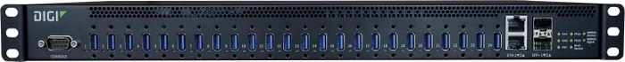 Digi AnywhereUSB 24 Plus, Network attached USB-Hub, Geräte-Server, 24x USB-A 3.0, RJ-45/SFP+ [Buchse]