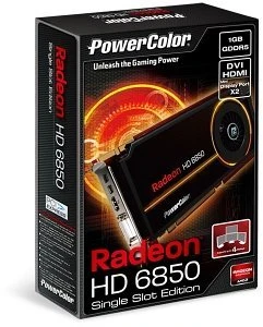 PowerColor Radeon HD 6850 Single Slot, 1GB GDDR5, DVI, HDMI, 2x mDP