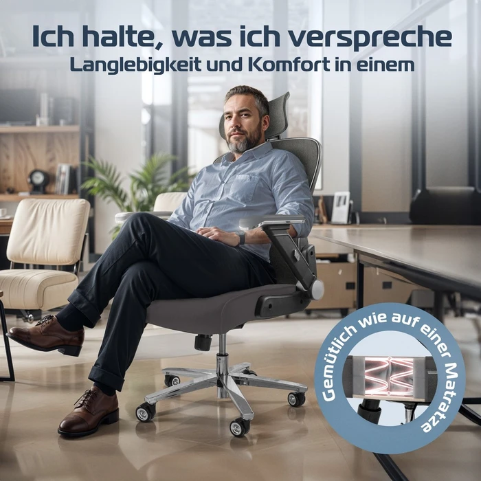 Clouvou PowerSeat Bürostuhl, anthrazit