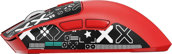 Attack Shark X1 Tri-mode Wireless Gaming Mouse mit Ladestation, rot, inkl. Grip Tape, USB/Bluetooth