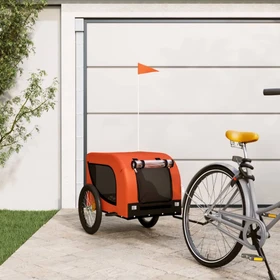 vidaXL Hunde 136x69cm Fahrradanhänger orange