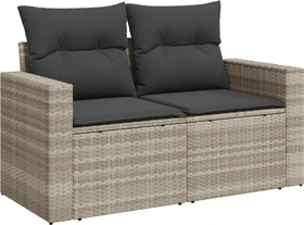 vidaXL Gartensofa/Gartenbox mit Kissen 131cm 2-Sitzer hellgrau