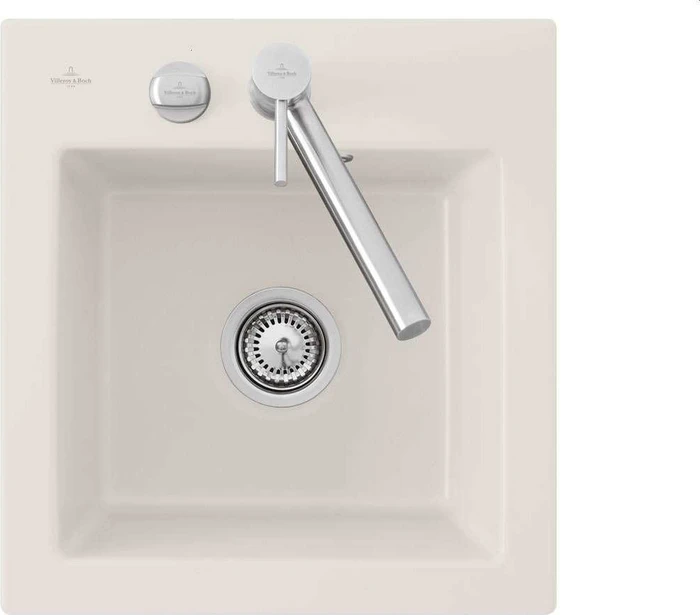 Villeroy & Boch Subway 45 XS Einbau Becken mittig mit Ablauffernbedienung crema