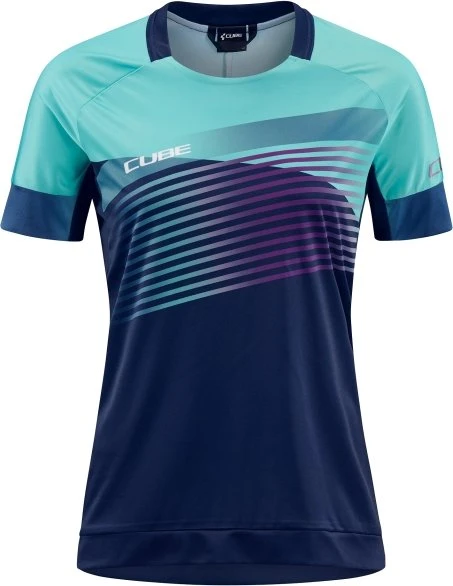 Cube Teamline Rundhals Trikot kurzarm blue mint (Damen)