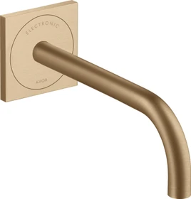 Hansgrohe Axor Uno elektrische Waschbeckenarmatur 225 mit Temperaturvoreinstellung und Netzanschluss brushed bronze