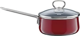 Riess Nouvelle Rosso Top 3000 Stielkasserolle mit Glasdeckel 16cm 1l