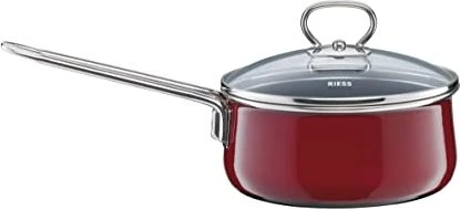 Riess Nouvelle Rosso Top 3000 Stielkasserolle mit Glasdeckel 16cm 1l