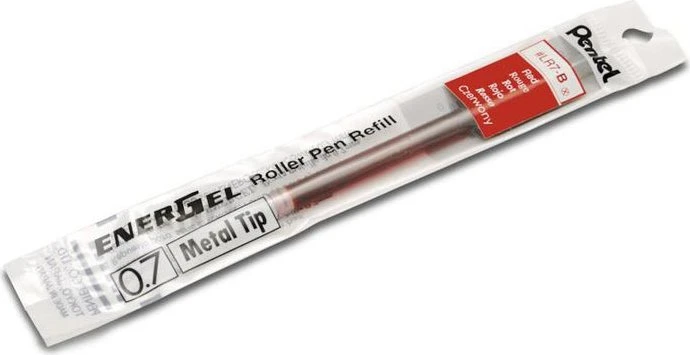 Pentel EnerGel Roller Pen LR7-BX, Tintenrollermine 0.35mm (0.7mm Ball) rot, 12er-Pack