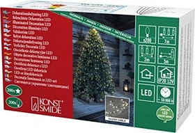 Konstsmide Lichterkette 200 Sterne silber LED 200x warmweiß
