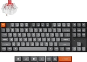Keychron K8 Max, TKL, schwarz/grau, LEDs weiß, hot-swap, Keychron Super RED, USB/Bluetooth, US (K8M-H1-US)