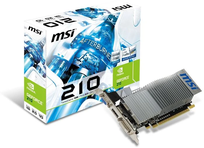 MSI GeForce 210, N210-TC1GD3H/LP, 1GB DDR3, VGA, DVI, HDMI